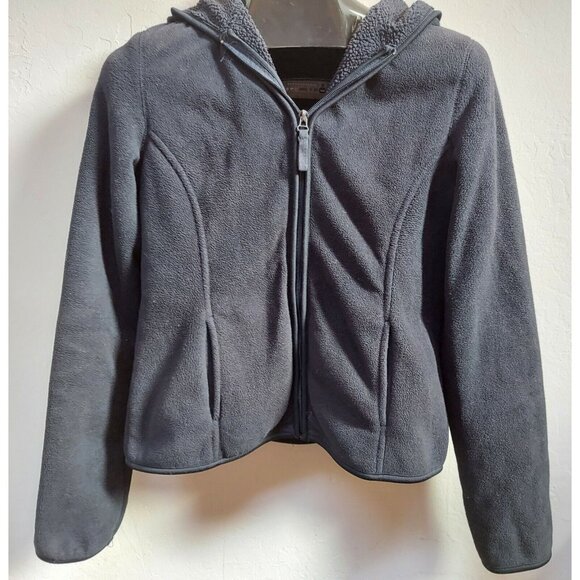 Warehouse One All Weather Gear Black Fleece Zip Up Hoodie Sweater Jacket Medium - Picture 1 of 5